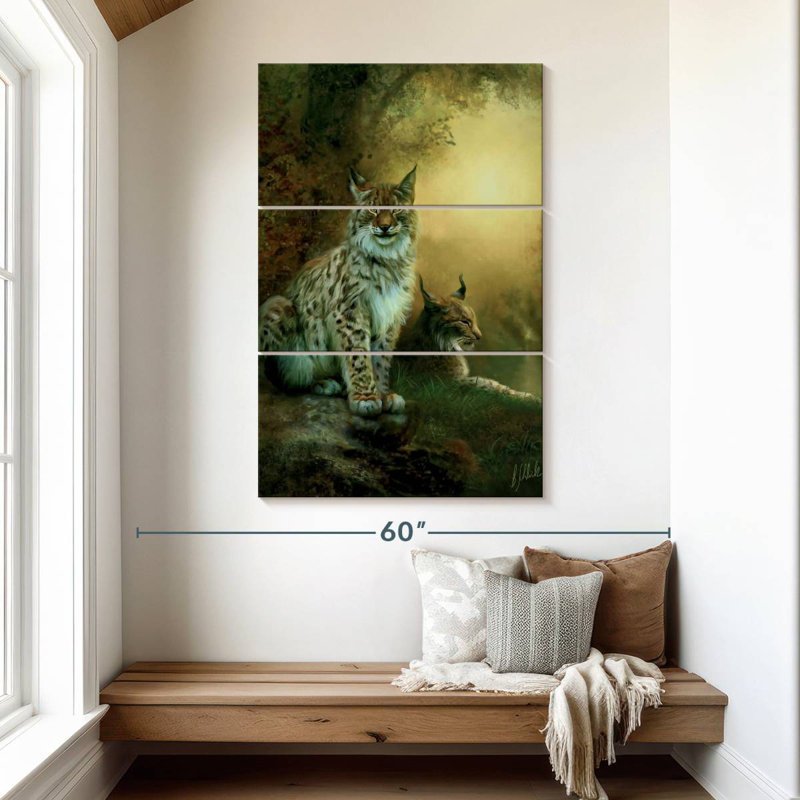 Brampt Two Lynxes, 50" H x 32" W