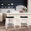 Tabouret de comptoir blanc et noir de 24 po - siège tendance en cuir-570562249