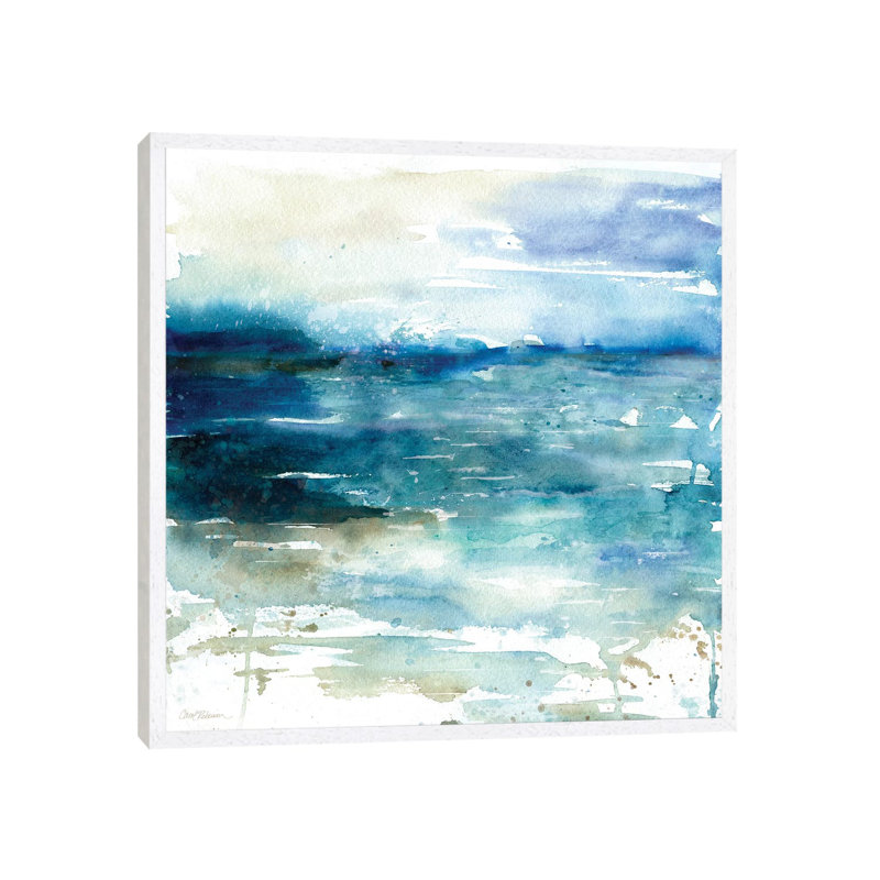 Ocean Break I by Carol Robinson - Painting on Canvas, White Framed, 66.04 cm H x 66.04 cm W