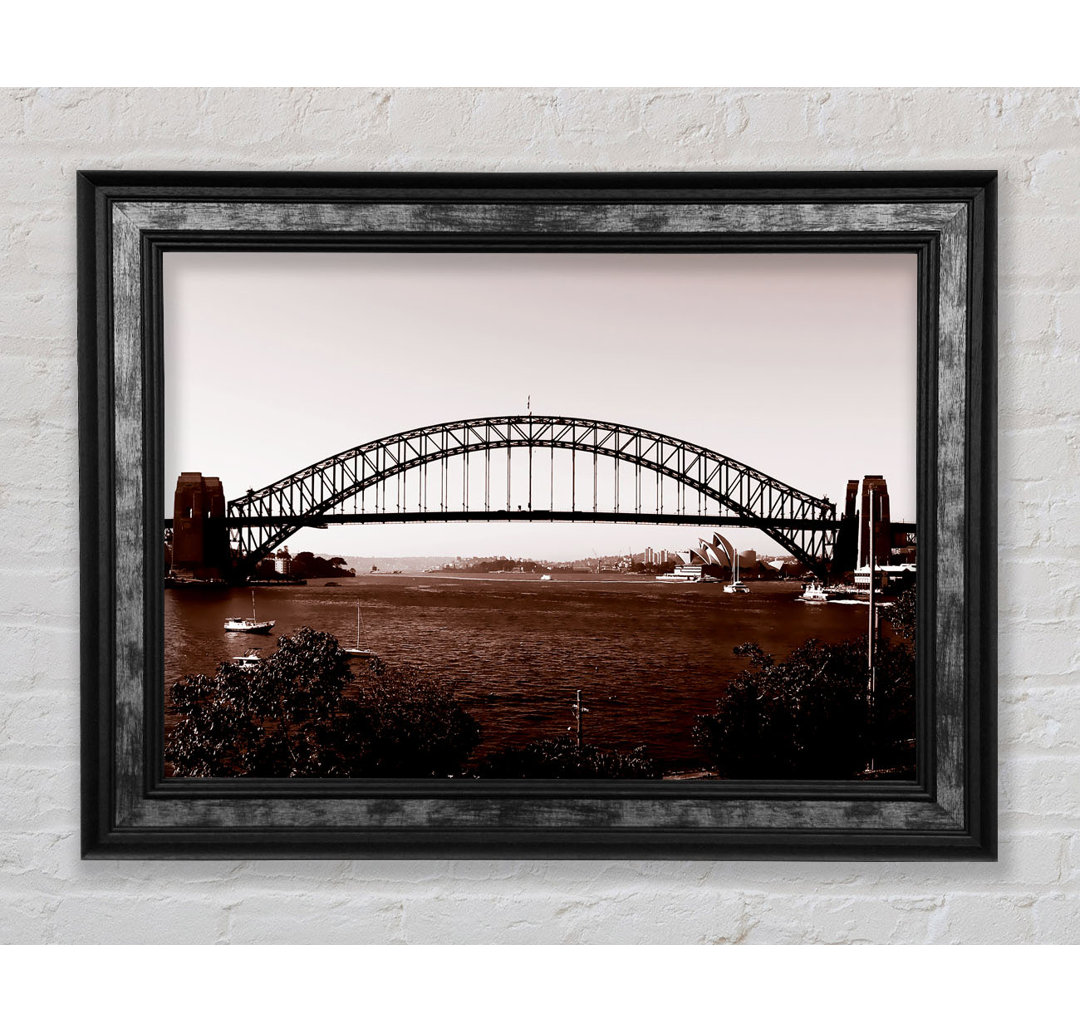 Sydney Harbour Bridge Braun - Einzelner Bilderrahmen Kunstdrucke