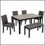 Ensemble de table de salle à manger 6 pièces avec banc et chaises, conception moderne à deux tons pour les réunions de famille et l'utilisation quotidienne-1542010771-1542010770-1542010773