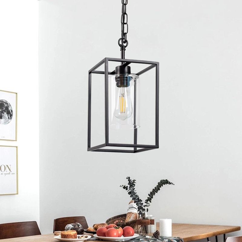 Luminaire suspendu 1 lumière noir, style moderne