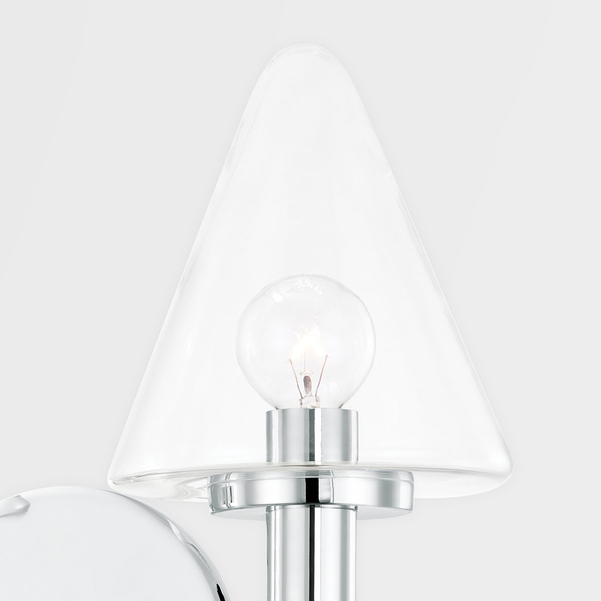 2 Light Transparent Vanity Light, Polished Chrome