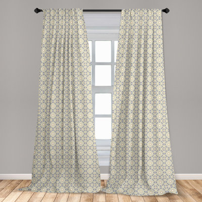 Ethnic Geometric Semi-Sheer Rod Pocket Curtain Panels
