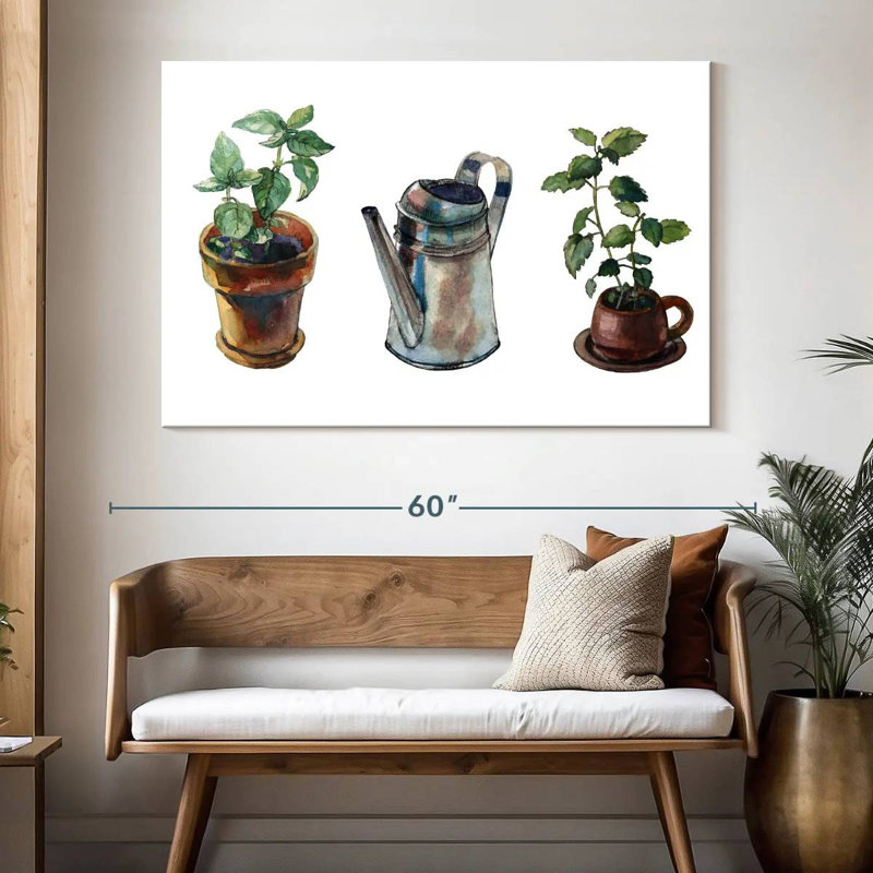Mini aquarelle de jardin, H 34 po x l 51 po