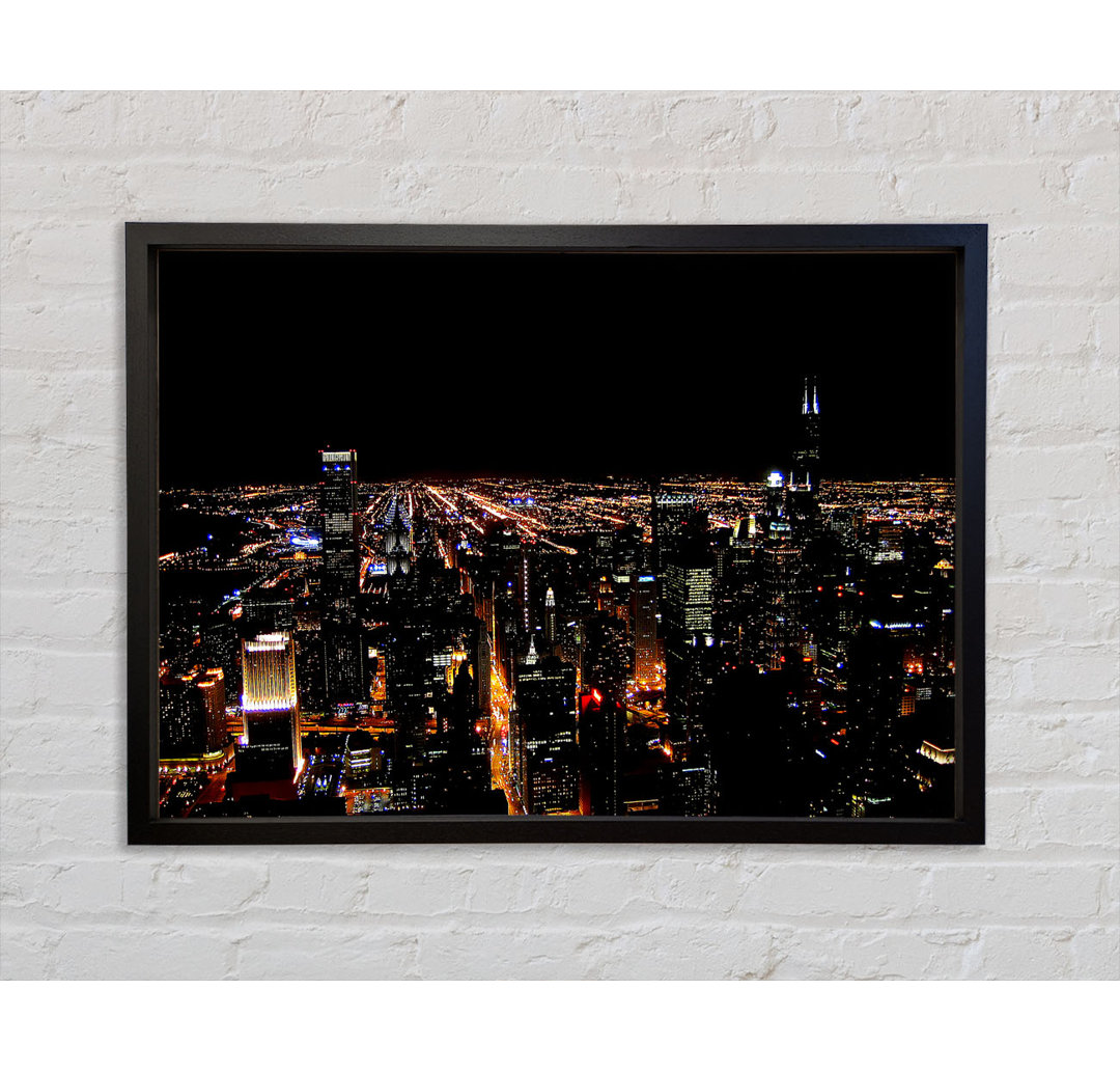 Nyc Night Lights - Einzelbildrahmen Kunstdrucke auf Leinwand