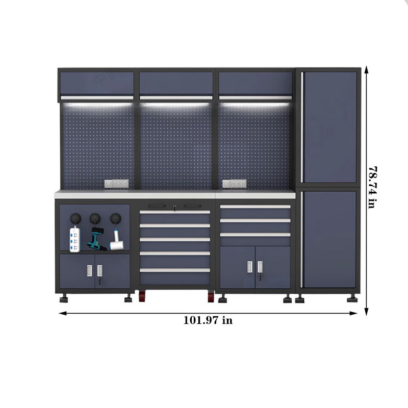Workshop garage complete storage system set