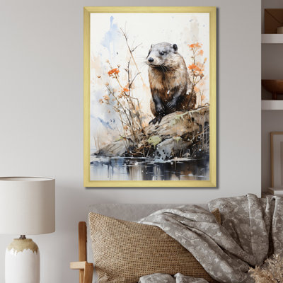 «Azeeza Asian Art Beaver Sumi I», reproduction sur toile