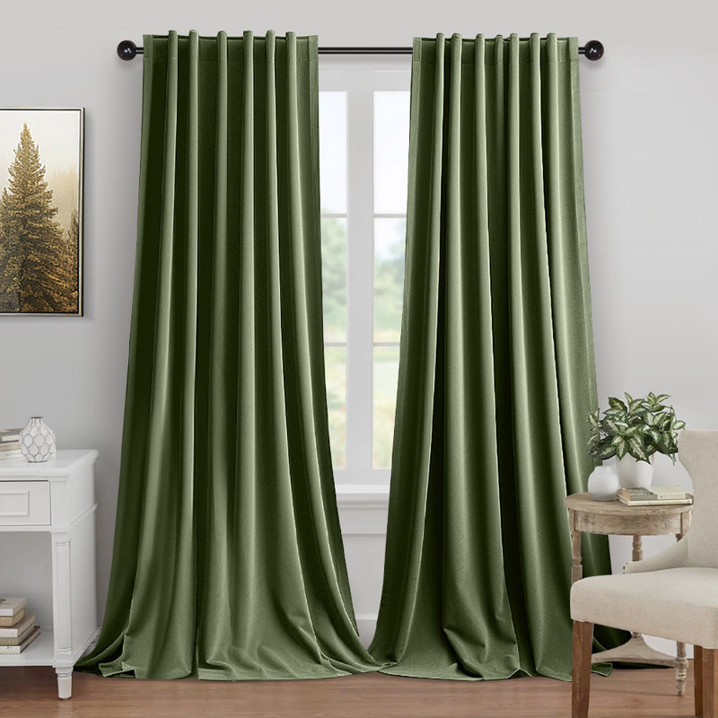 New Premium Velvet Blackout Curtains Thermal Insulated Window Drapes Super Soft Darkening Curtains, 52" W x 108" L