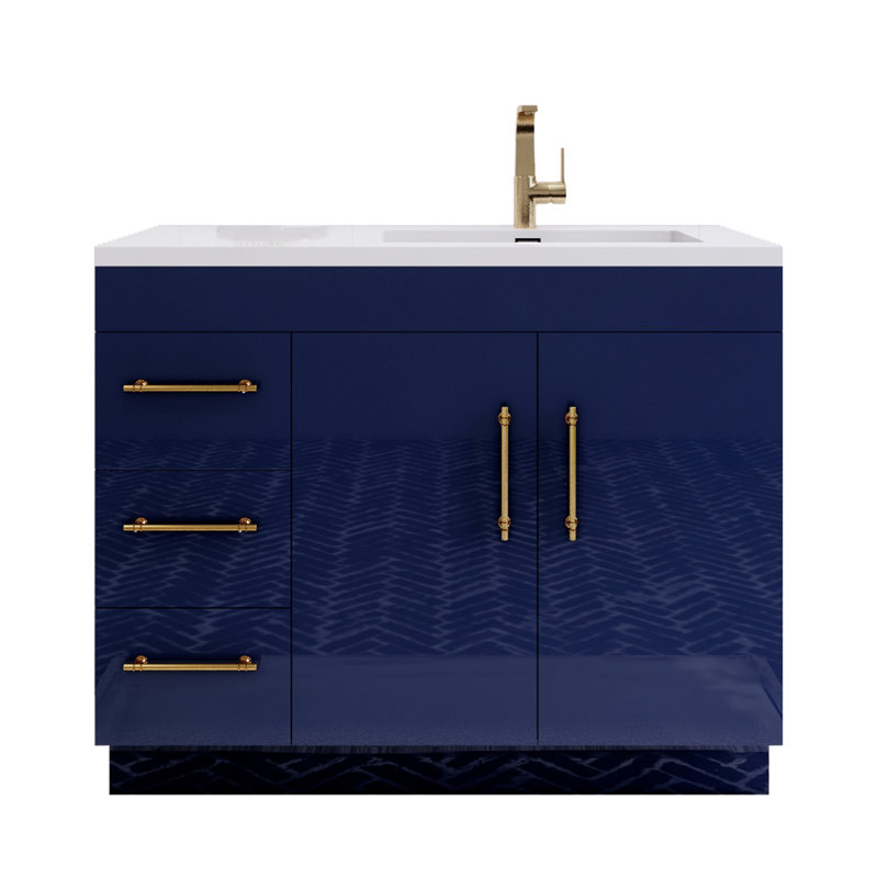 Meuble-lavabo simple l 42 po, Bleu nuit