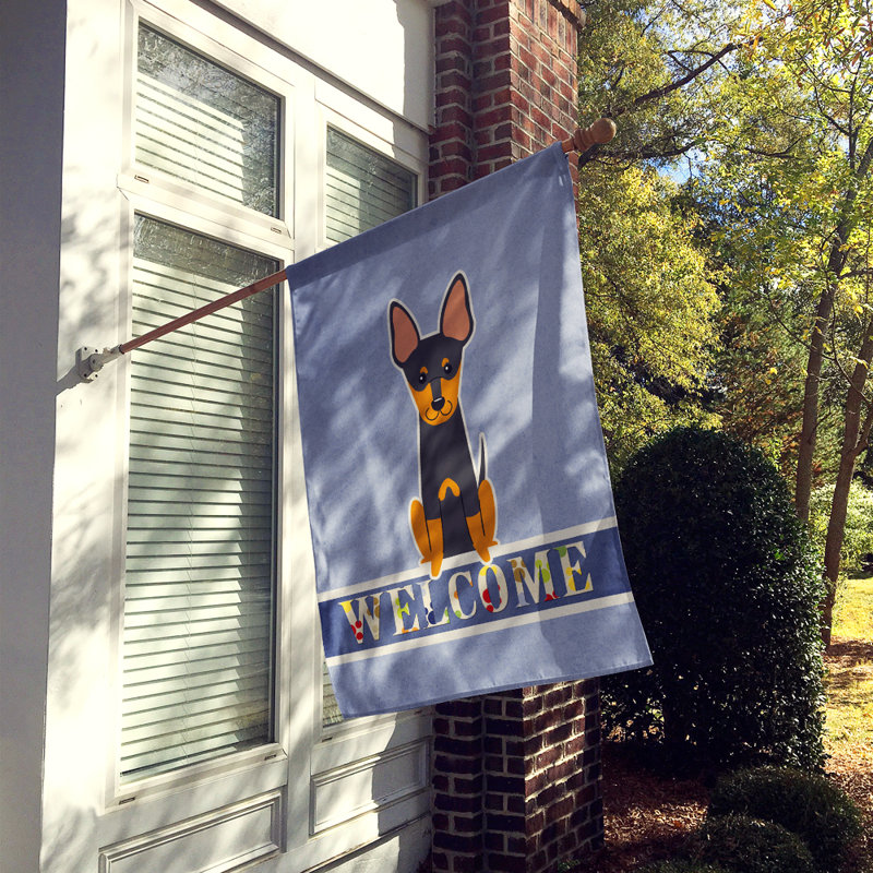 Polyester 2 côtés 40 x 28 po welcome drapeau maison, Terrier d'agrément anglais
