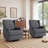 Upholstered Classic Wing Back Manual Handle Swivel Rock Glider Recliner Set of 2-1480243149