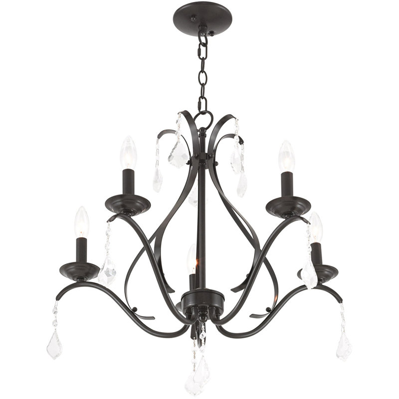 Keeson 5 - Light Chandelier, English Bronze