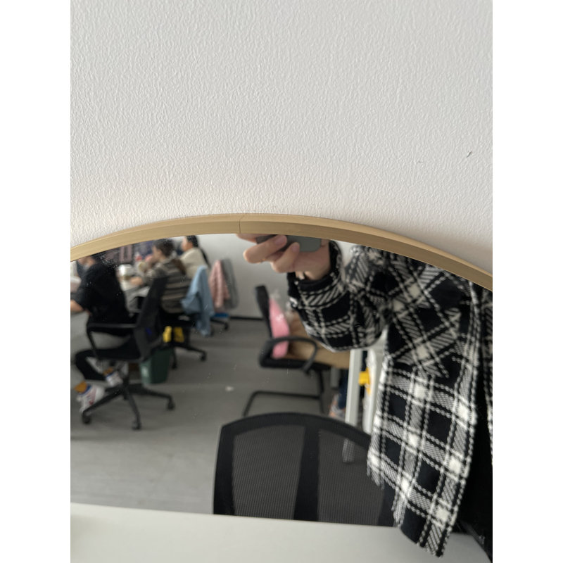 Miroir mural rond en aluminium Bhage, Doré, 18 po x 18 po