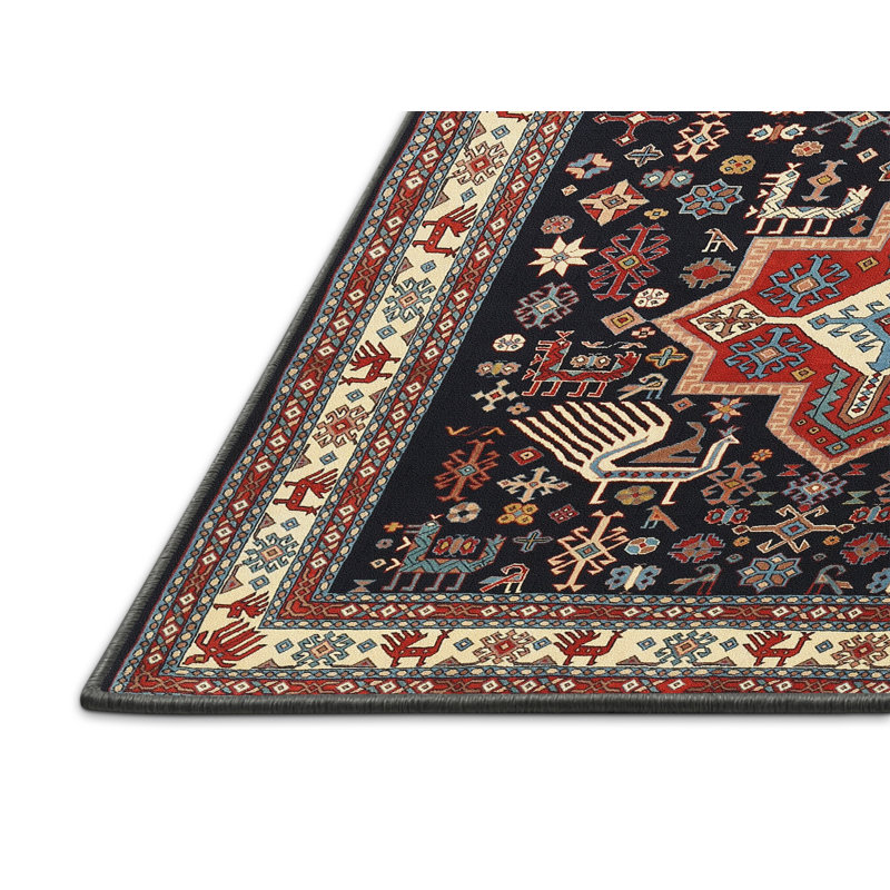Tapis noir/brun traditionnel, Rectangle 8 pi x 10 pi