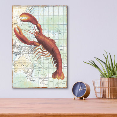 «Nautical Journey-a-lobster» par Jean Plout, art mural en verre acrylique