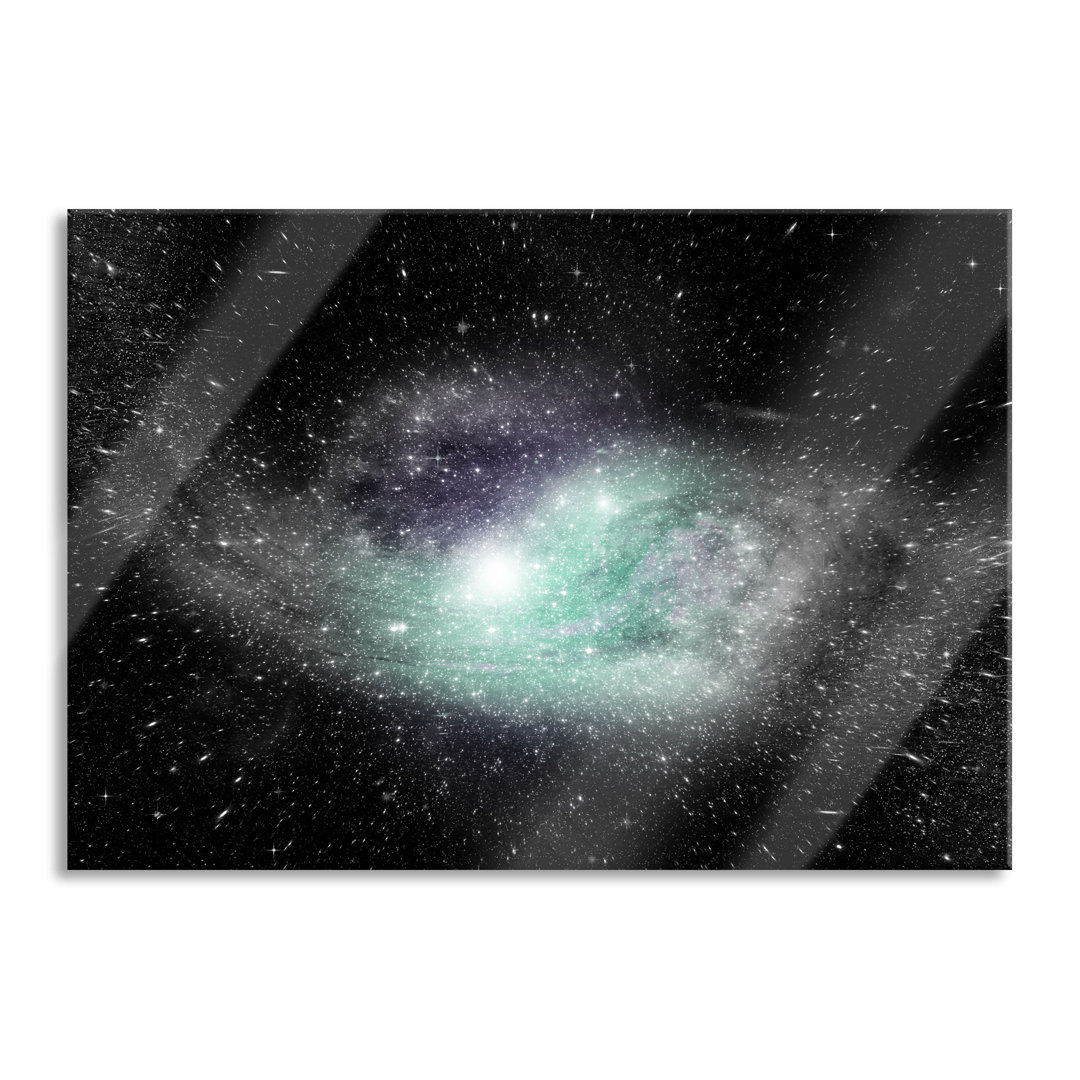 Glasbild Ferne Galaxie im Sternenstaub