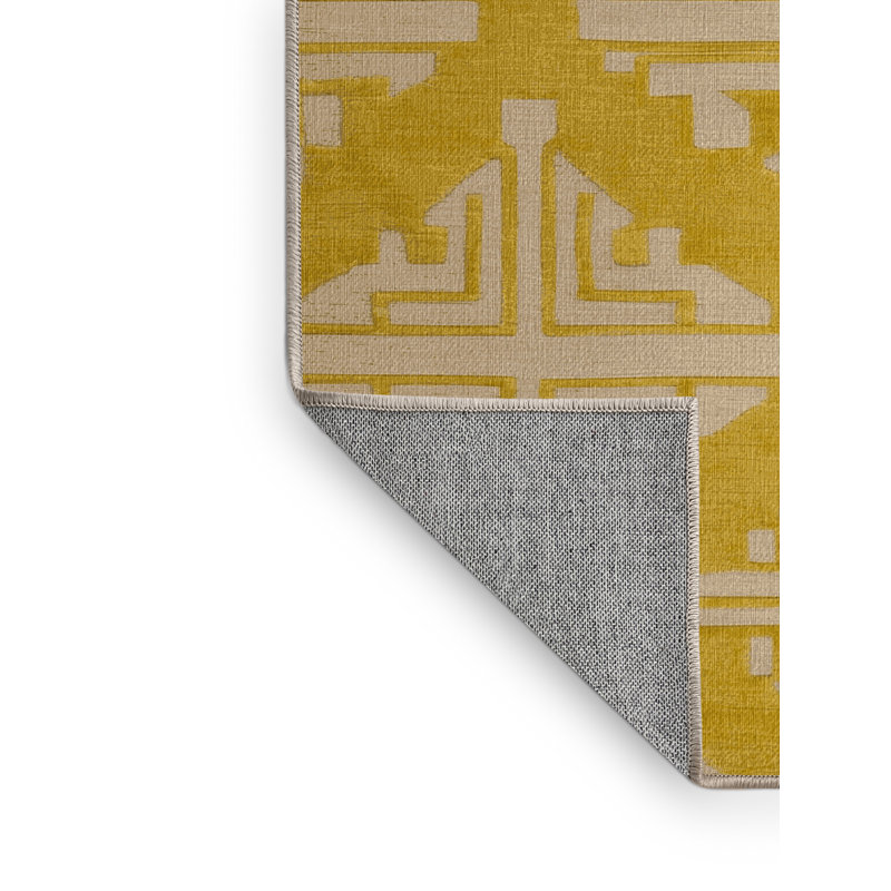 Machine Washable Trellis Brown Area Rug, Square 3'