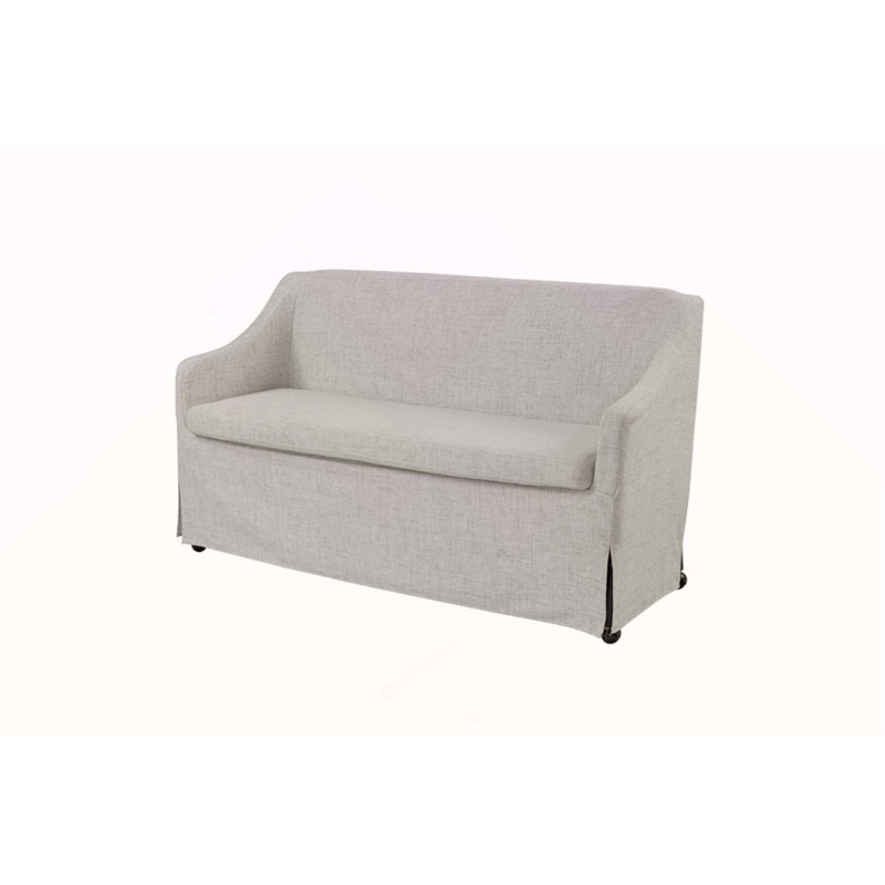 Slip Covered Settee with Casters