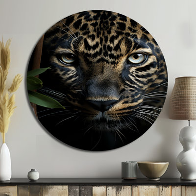 Guépard, portrait silencieux, tige I - animaux, art en métal rond
