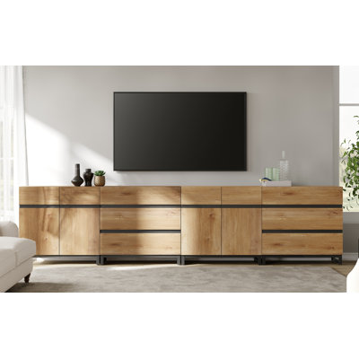 Modern TV Stand For Tvs Up To 120 Inches, 4-In-1 Media Console With Adjustable Shelves And 6 Drawers, TV Cabinet For Living Room Or Bedroom