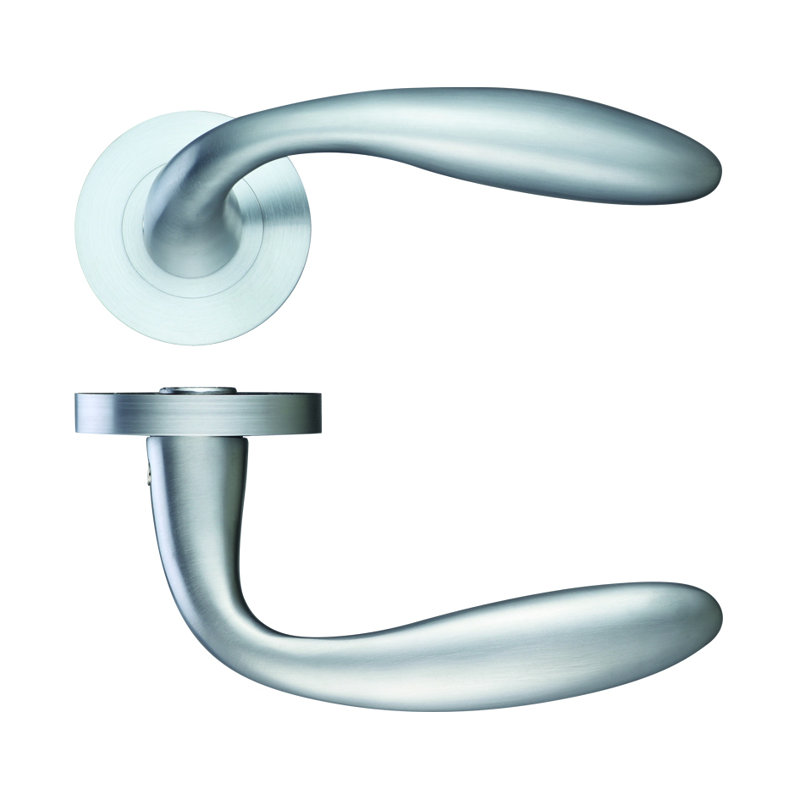 Verona Latch Door Handle, Satin Chrome