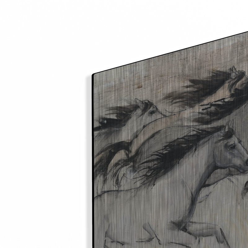 «Luxe Metal Art« Horses In Motion I »par Tim O'Toole, Art mural en métal» par Tim O'Toole, H 16 po x l 24 po
