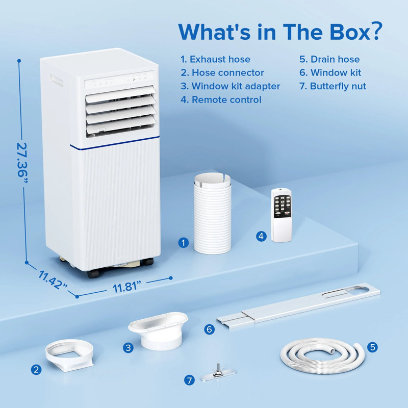 Système de climatisation portable 10000 Btu Electactic, système d'auto-évaporation, télécommande et modes 3-en-1