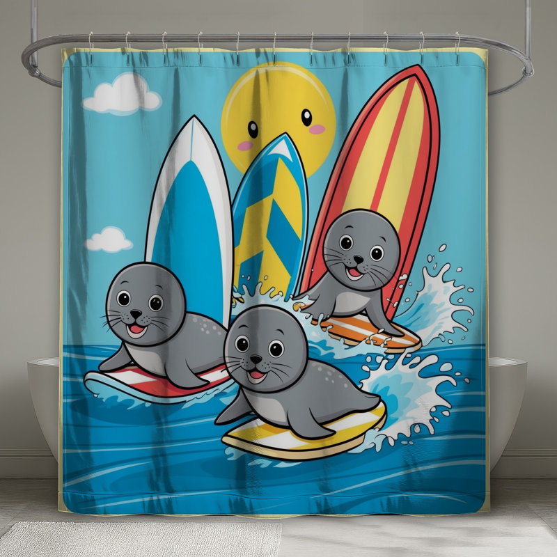Rideaux de douche Sails Surf Illustration, L 70 po x H 84 po