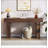 63" Long Farmhouse Console Table, Rustic Brown Rectangular Sofa Table Behind Couch, Solid Wood Grain Entryway Hallway Table for Living Room, Dining Room-2011117307