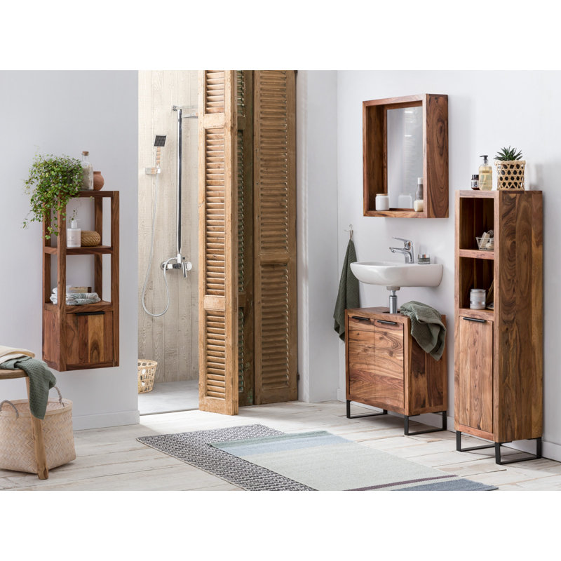 Bernier Solid Wood Bathroom Cabinet, Acacia Light