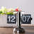 Retro Digital Flip Down Clock -Battery Powered Internal Gear Operated Clock For Home & Office Décor -Black