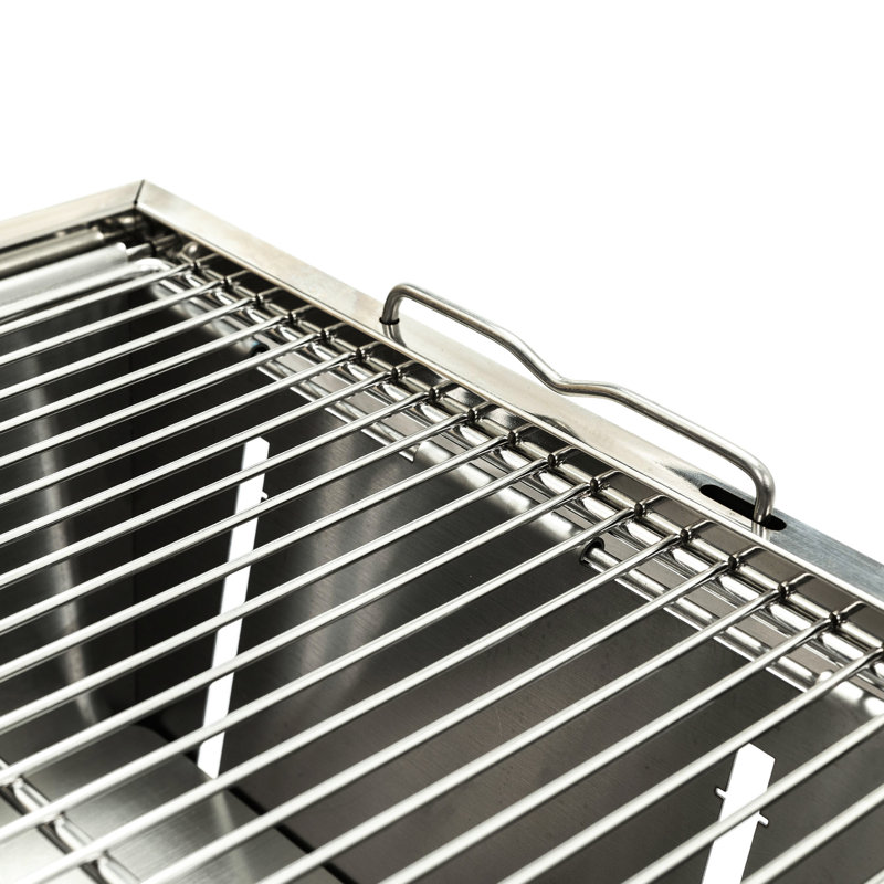 Barbecue au charbon de bois pliable pour l'extérieur - acier chauffant, idéal pour le camping, les pique-niques et les voyages d'aventure