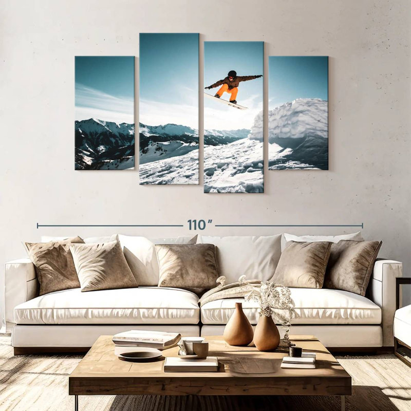 Sirci Snowboarder dans les airs, H 54 po x l 84 po