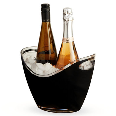 Seau à vin et champagne Modern, cuve à boisson glacée, refroidisseur à vin et à champagne d'une capacité de 2 bouteilles (noir)