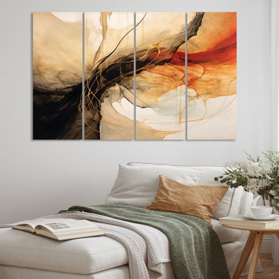 «Abstract Earth Poetry In Motion Retro Waves II» sur toile, reproduction de 4 pièces