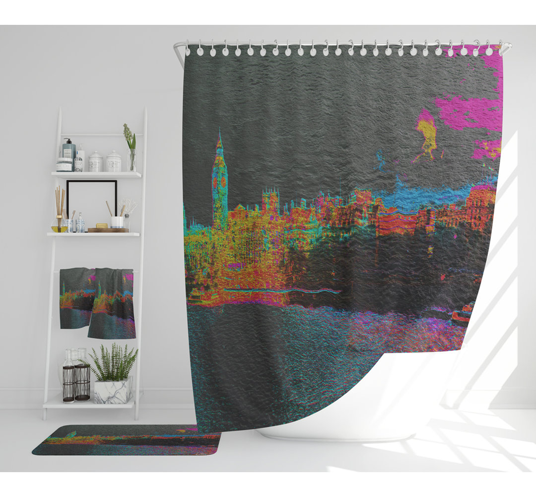 Nelio Polyester Shower Curtain Set