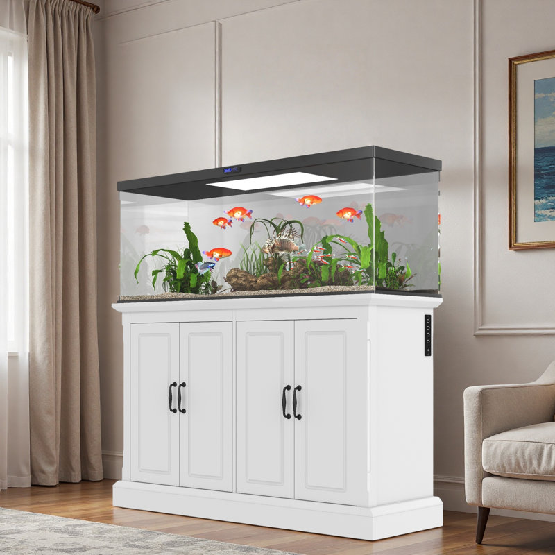 Support d'aquarium avec prise de courant et 4 armoires