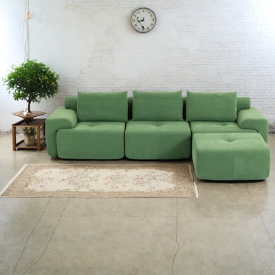 Convertible Sectionals With Memory Foam, Corduroy Fabric For Home
