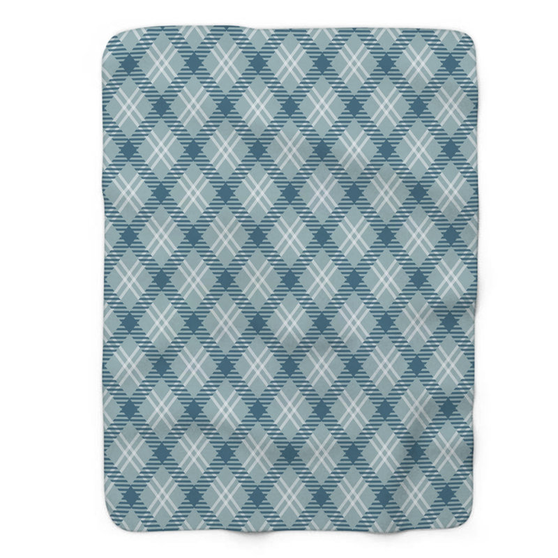 Carreaux gris - couverture Sherpa de qualité supérieure 1 pièce, Grand lit