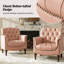 Fauteuil en cuir véritable capitonné Annja-121845631