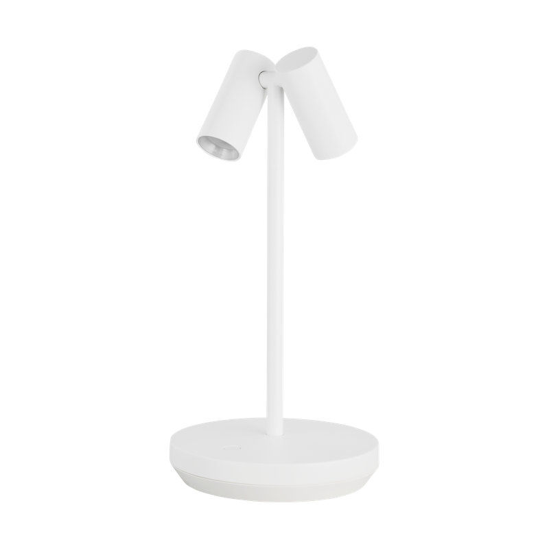 Doppia Short Accent Rechargeable Table Lamp, White