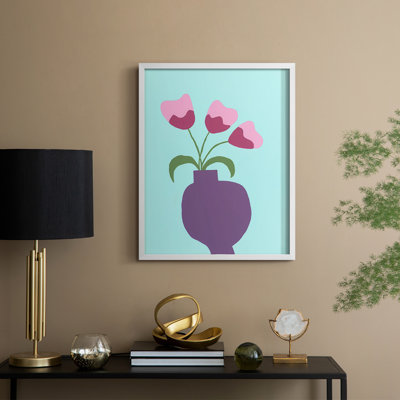 «Modern Blooms I», reproduction encadrée - bois massif