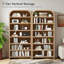 Grande bibliothèque arquée en bois avec 7 tablettes ouvertes-190831839