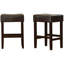 Set of 2, 26.75" Backless Leather Counter Height Barstool