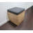 Zanesfield Storage Ottoman, Cube Stool, Solid Wood, Grey Cushion Lid