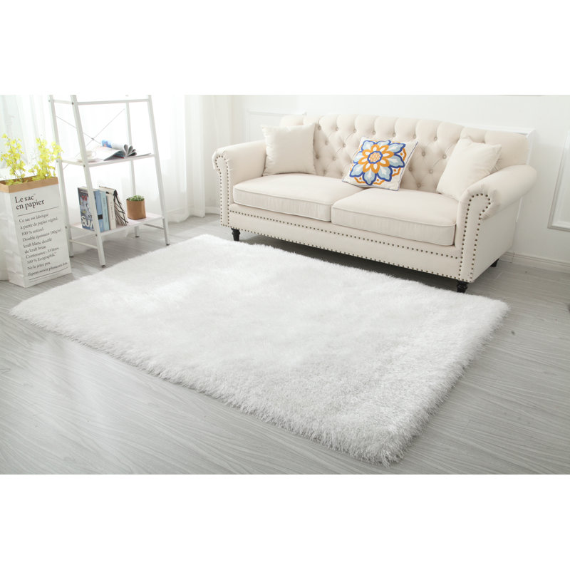 Tapis blanc à poils longs Castlebourne, Rectangle 2 pi 5 po x 4 pi 5 po
