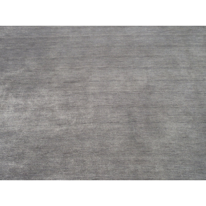 Tapis gris en soie 6X9