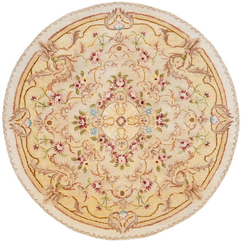 Bedgood Hand Tufted Wool Oriental Rug, Round 4'
