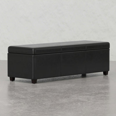 Extra Large Storage Ottoman Bench with Stitched Design